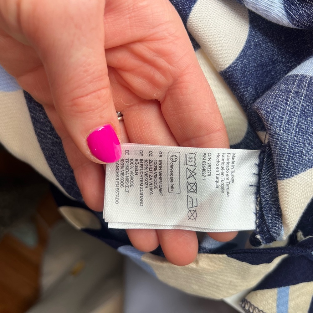 H&M Navy & Light Blue Floral Boatneck Top - Picture 4 of 6